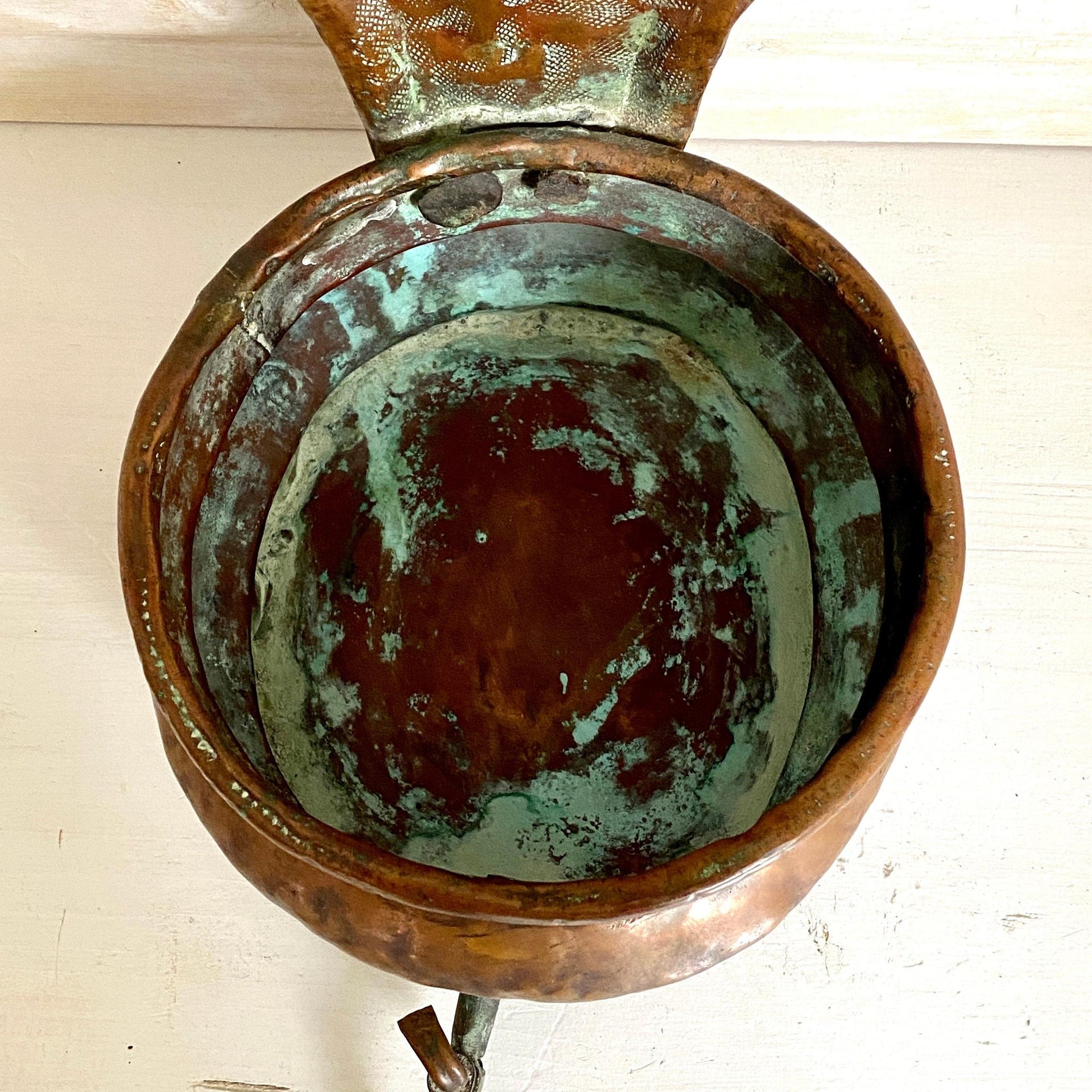 Antique aquamanile church wash basin hammered copper wash basin 18th century-Sweet Antik
