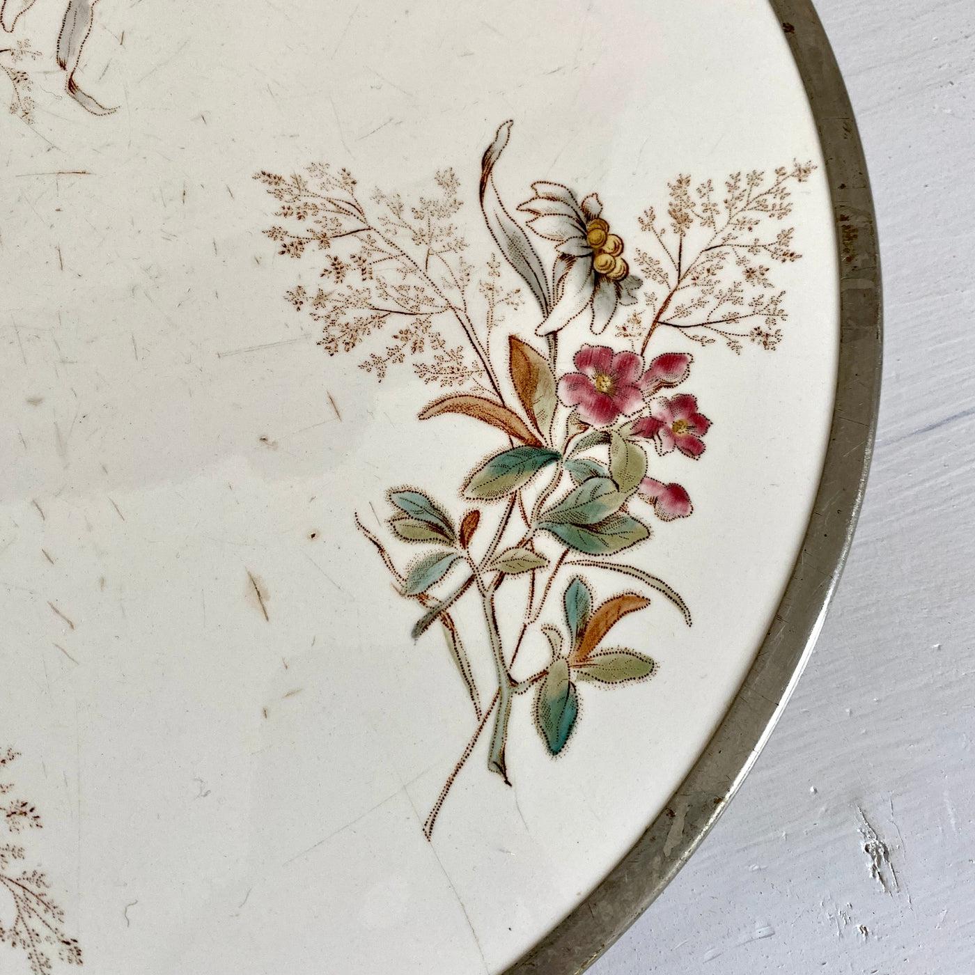 Antique cake plate floral Art Nouveau Wächtersbach ceramic 1900s-Sweet Antik