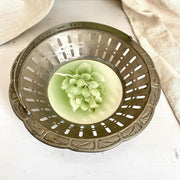 Art Deco fruit bowl or bread basket, metal and ceramic with spray decor, 1930s-Sweet Antik