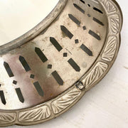Art Deco fruit bowl or bread basket, metal and ceramic with spray decor, 1930s-Sweet Antik
