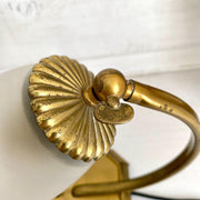 Mid century brass bedside lamp 50s 60s table lamp frosted glass-Sweet Antik