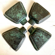 Mid-century stacking ashtray set verdigris brass 50s-Sweet Antik