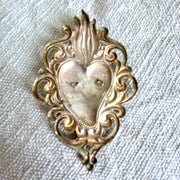 Antique sacred heart Ex Voto silver plated | 0889-vintage-Ex Voto-Sweet Antik