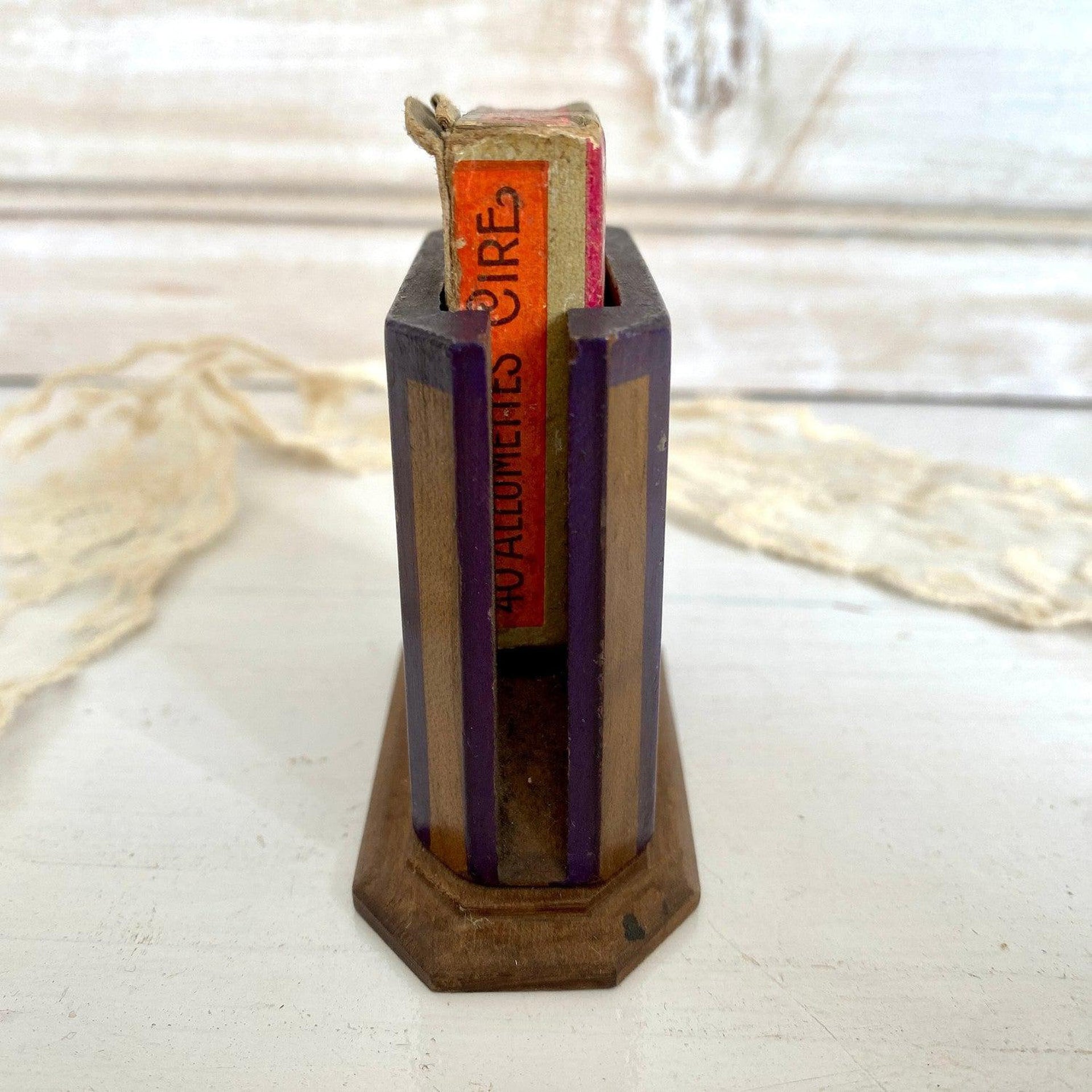 Art Deco wooden matchbox holder French antiques 1920s-original-vintage-Sweet Antik