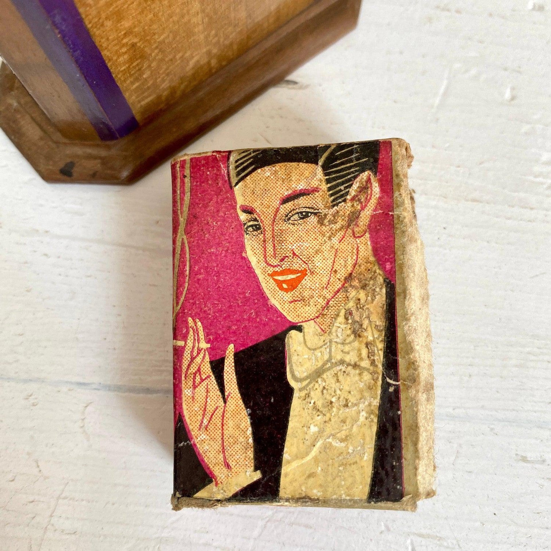 Art Deco wooden matchbox holder French antiques 1920s-original-vintage-Sweet Antik