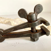 Antique hand vise, forged screw clamp tool, 1900s-vintage tools-SweetAntik