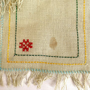 Antique tea coaster or napkin hand embroidered canvas 1930s, set of 8-Sweet Antik