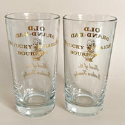 Vintage Whiskey highball glasses OLD GRAND DAD 60s long drink glass-Sweet Antik