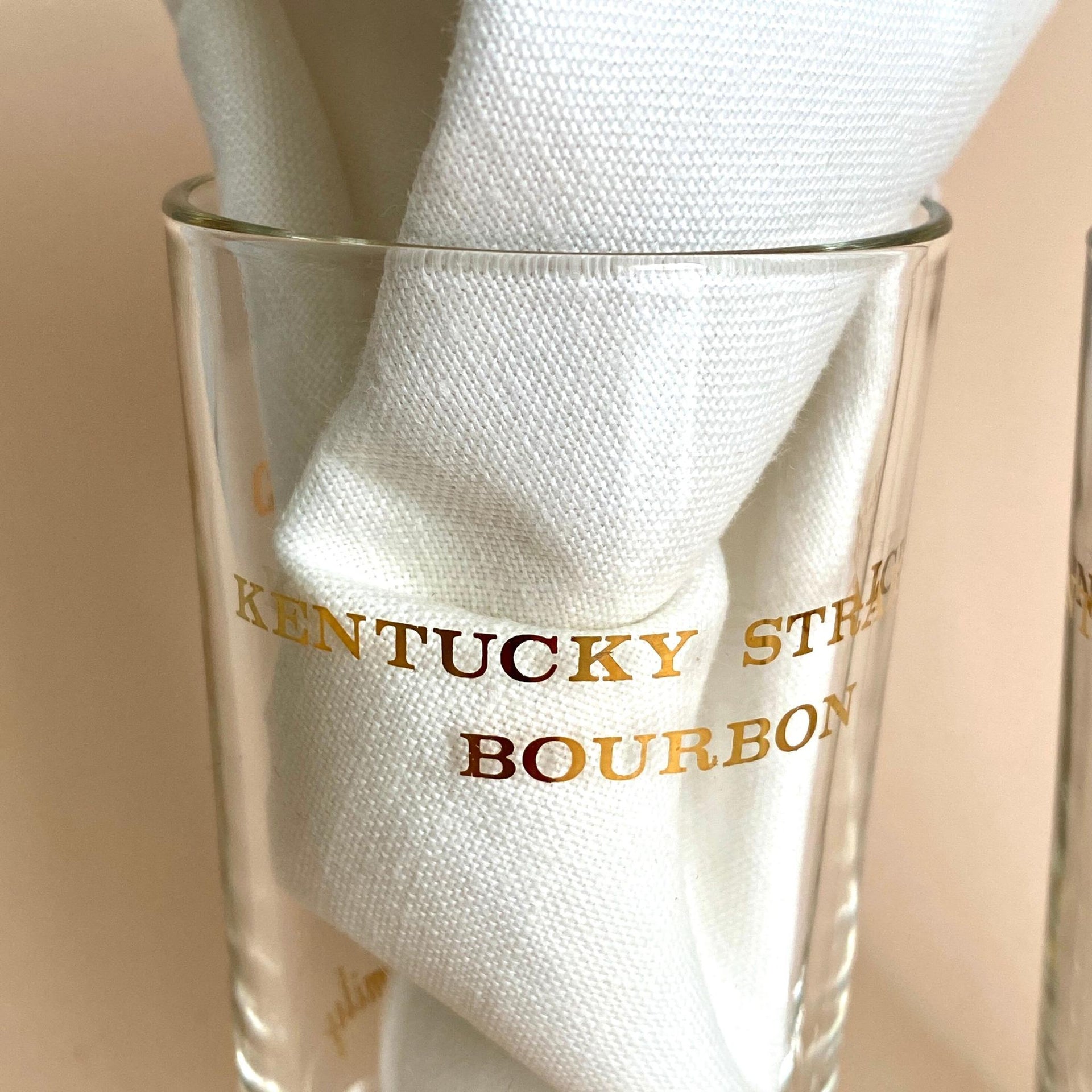 Vintage Whiskey highball glasses OLD GRAND DAD 60s long drink glass-Sweet Antik