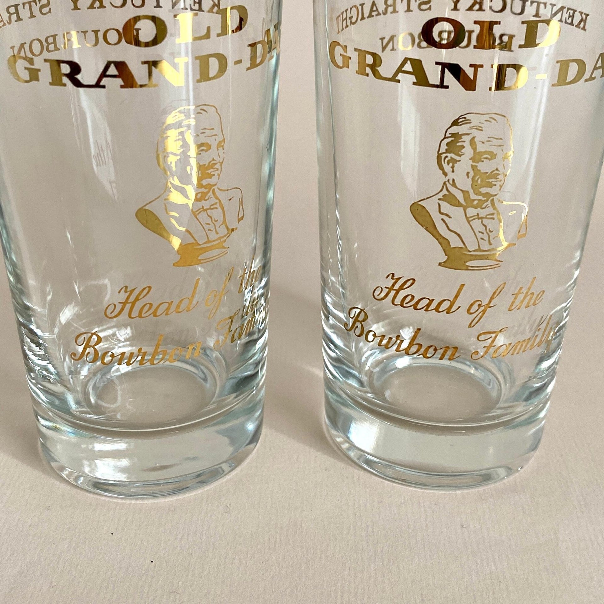 Vintage Whiskey highball glasses OLD GRAND DAD 60s long drink glass-Sweet Antik
