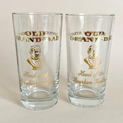 Vintage Whiskey highball glasses OLD GRAND DAD 60s long drink glass-Sweet Antik
