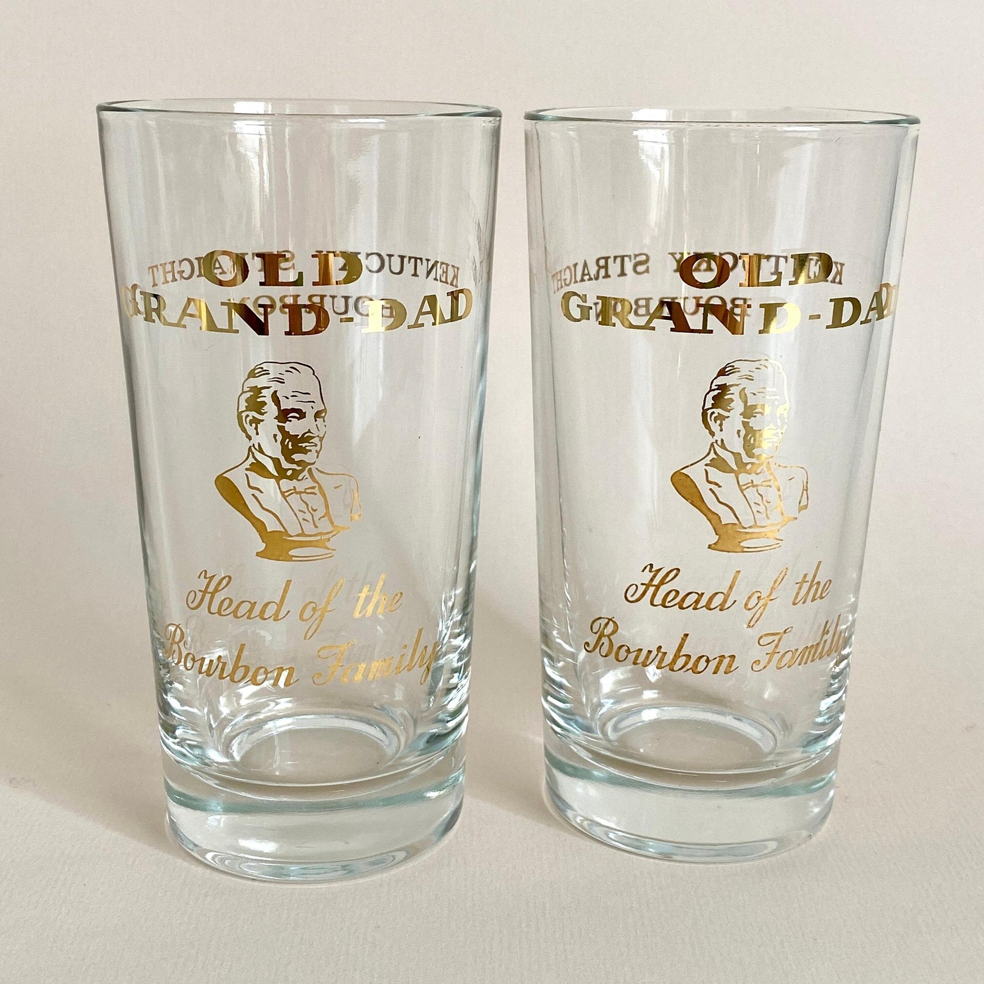 Vintage Whiskey highball glasses OLD GRAND DAD 60s long drink glass-Sweet Antik