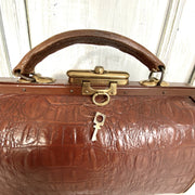 Antique Gladstone bag crocodile leather 1890s-vintage-Handbag-SweetAntik