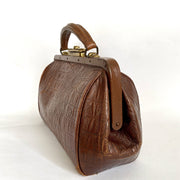 Antique Gladstone bag crocodile leather 1890s-vintage-Handbag-SweetAntik