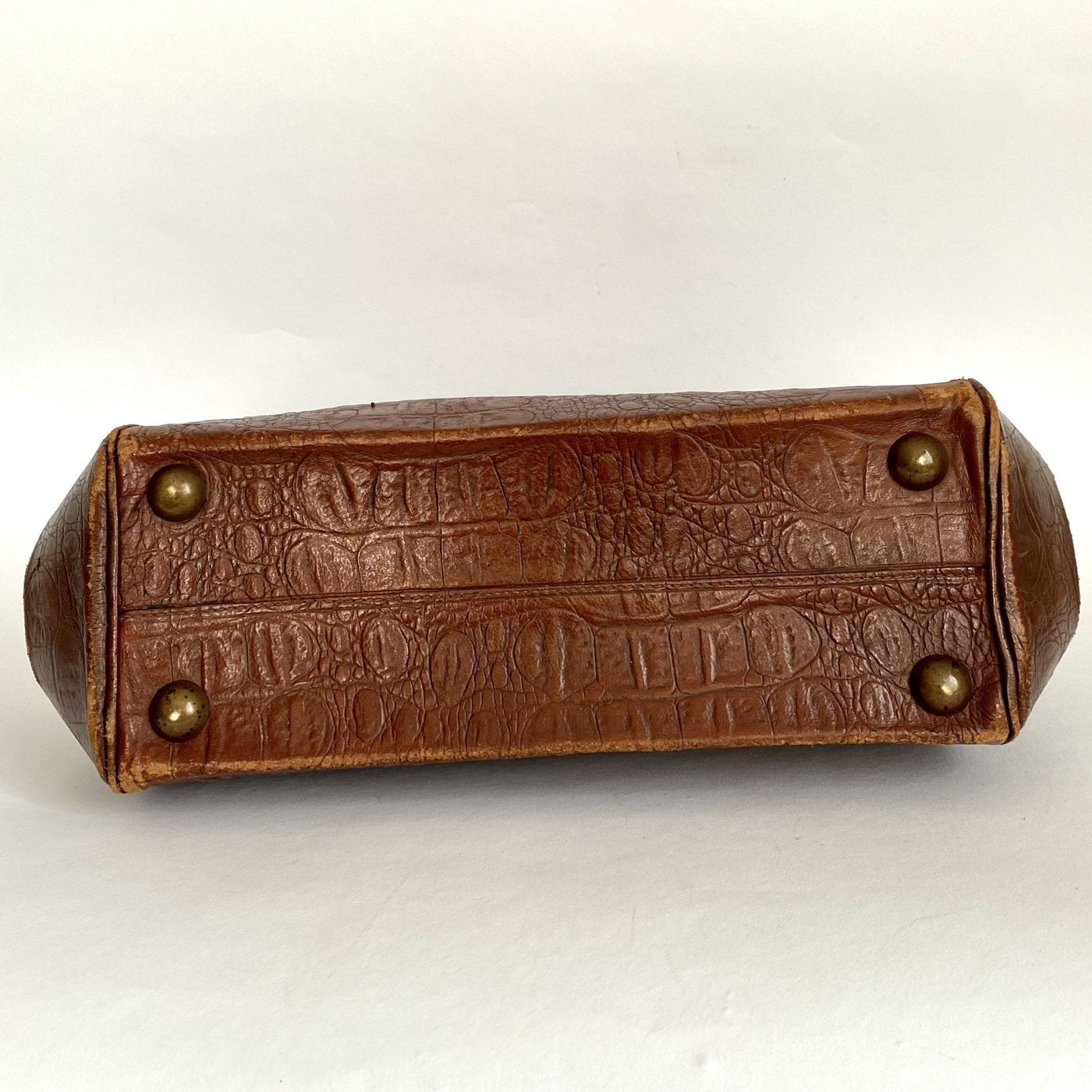 Antique Gladstone bag crocodile leather 1890s-vintage-Handbag-SweetAntik