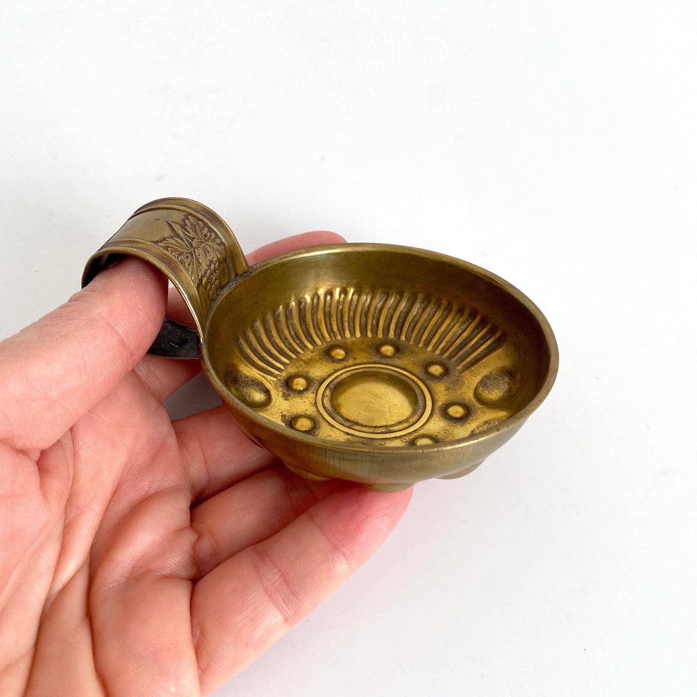 vintage Antique tastevin brass tasting cup sommelier tool, 30s - Sweet Antik