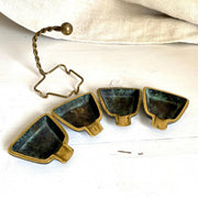 50er Stapel Aschenbecher Messing Vintage Midcentury, 4er Set