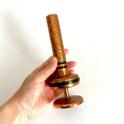 60er Vase Kupfer Hammerschlag Stielvase