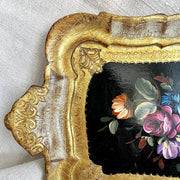 60s vintage Florentine floral serving tray hand painted-Sweet Antik