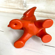 70s rubber toy orange elephant-Sweet Antik