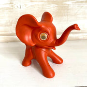 70s rubber toy orange elephant-Sweet Antik