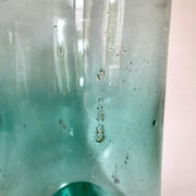 Antike große Glas Flasche Abrissglas mundgeblasen, 19. Jh.