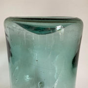 Antike große Glas Flasche Abrissglas mundgeblasen, 19. Jh.