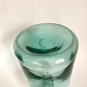 Antike große Glas Flasche Abrissglas mundgeblasen, 19. Jh.