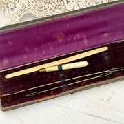 Antique Biedermeier sewing etui with bone tools, 1800s-Sweet Antik