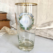 Antique beer glass with enameled hunting decor, bulls eye target "Gut Ziel" Germany 1900 ca.-Sweet Antik