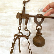 Antique roman scale forged hanging weighing scale, 19th c.-Sweet Antik