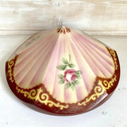 Art Deco Pendelleuchte Lampe Antik Opalglas handbemalt Spritzdekor, um 1930