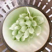 Art Deco Spritzdekor Schale Henkelkorb Korb Keramik mit Montur, um 1930