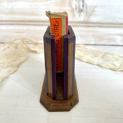 Art Deco Streichholz Schachtelhalter Holz Handbemalt Antik 1920er