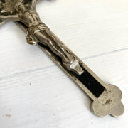 Brustkreuz Kreuz Antik Anhänger Kruzifix Metall Edelholz, um 1930