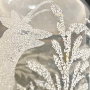 Dekanter Antik 19. Jh. Glas mundgeblasen Glasflasche Hirsch Jagd Motiv