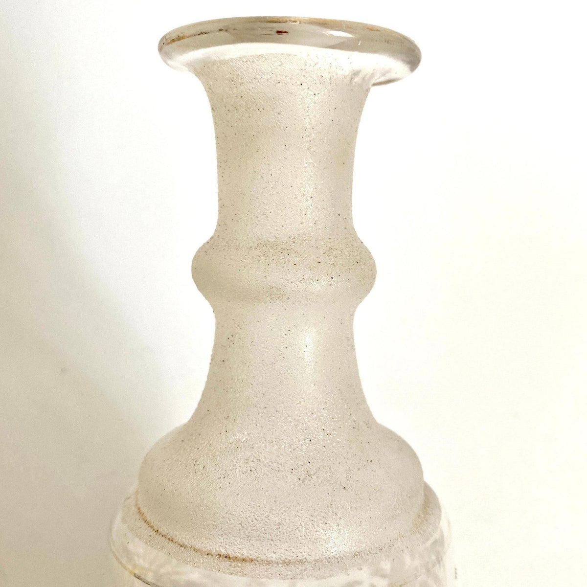 Dekanter Antik 19. Jh. Glas mundgeblasen Glasflasche Hirsch Jagd Motiv