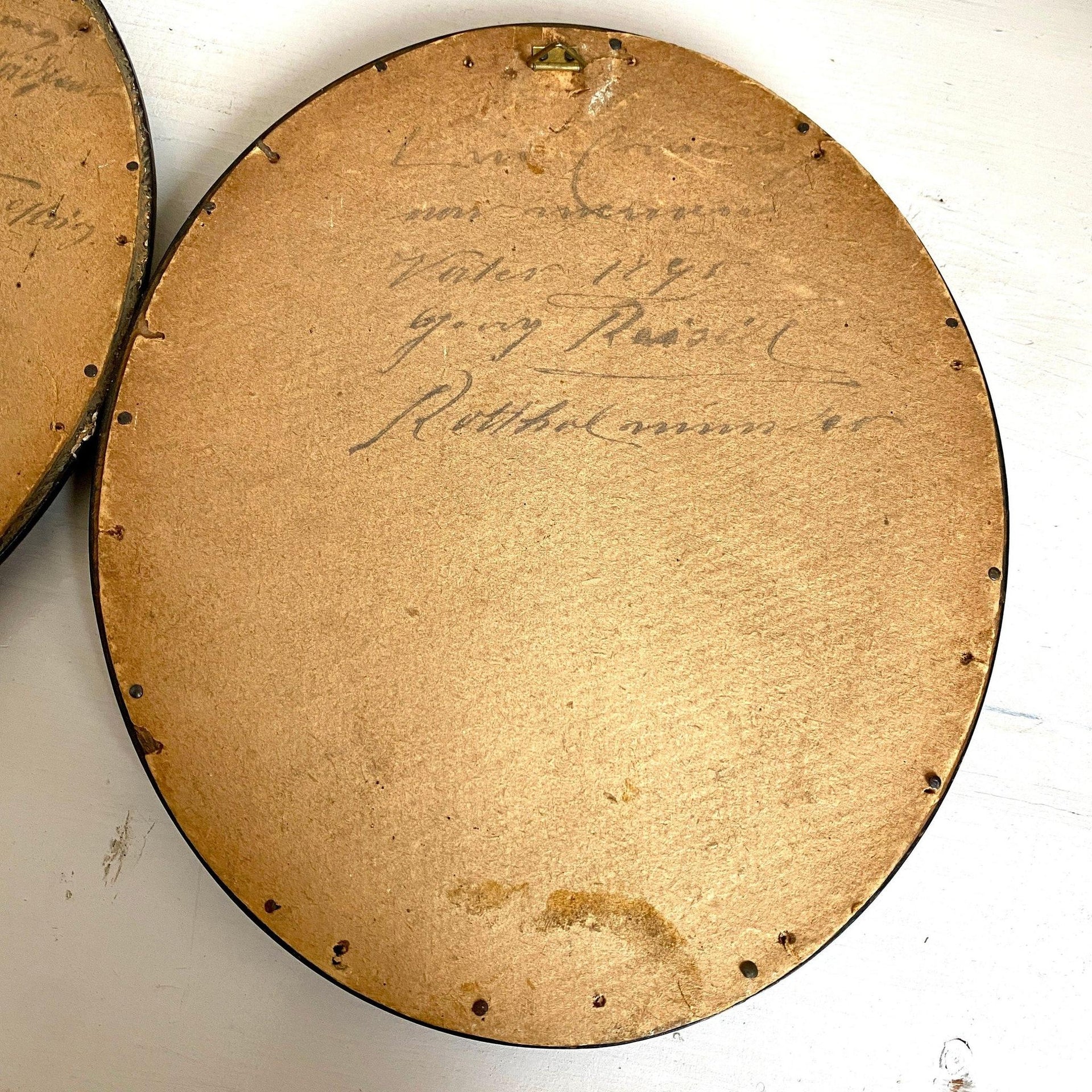Ein Paar Bilderrahmen Holz Antik Oval aus 19. Jh. Biedermeier Porträt Fotos