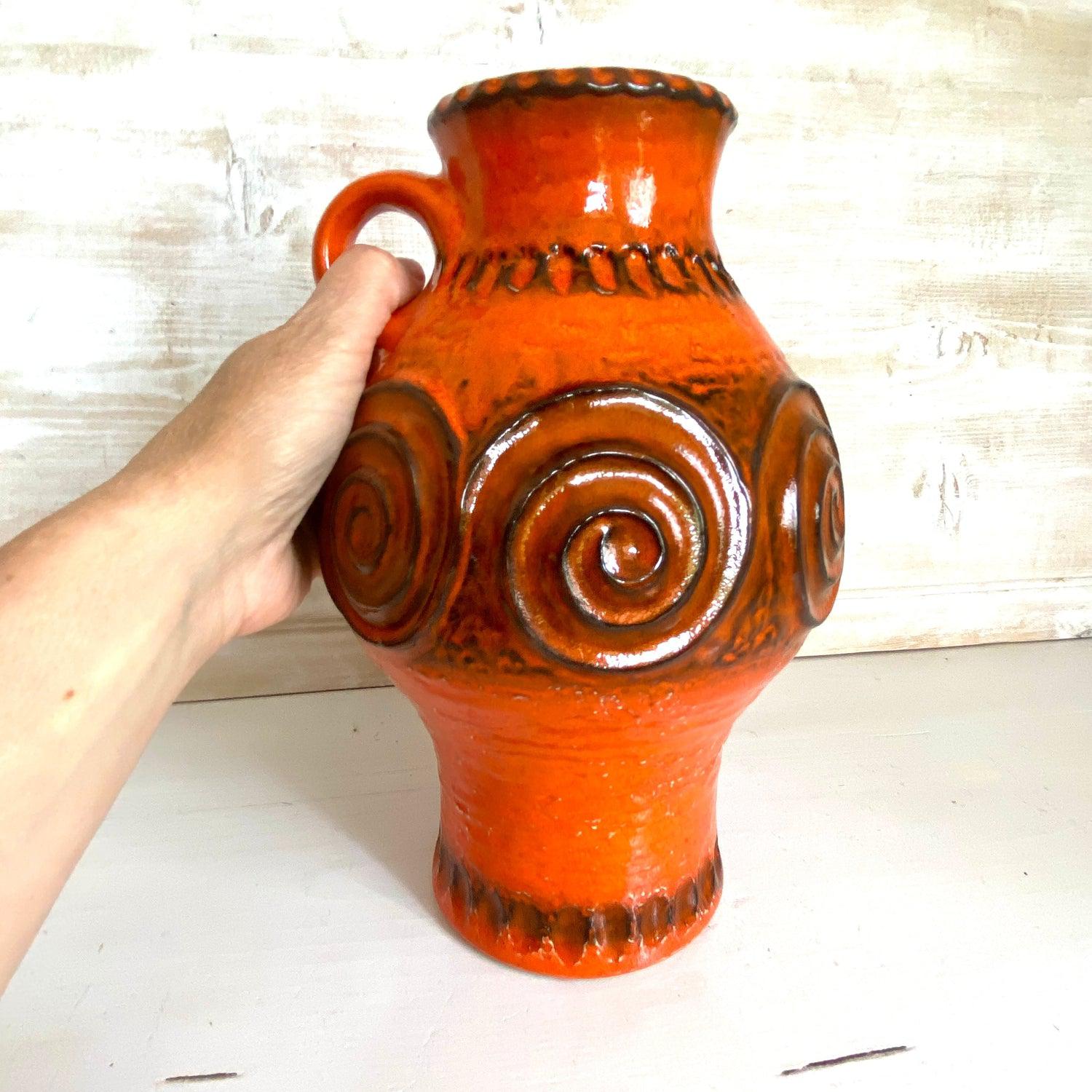 Mid Century store Klinker Terracotta West German Pottery Set or Single Vase and Basket