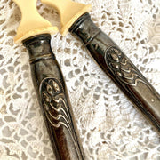 Jugendstil Salatbesteck Antik Silber Griffe