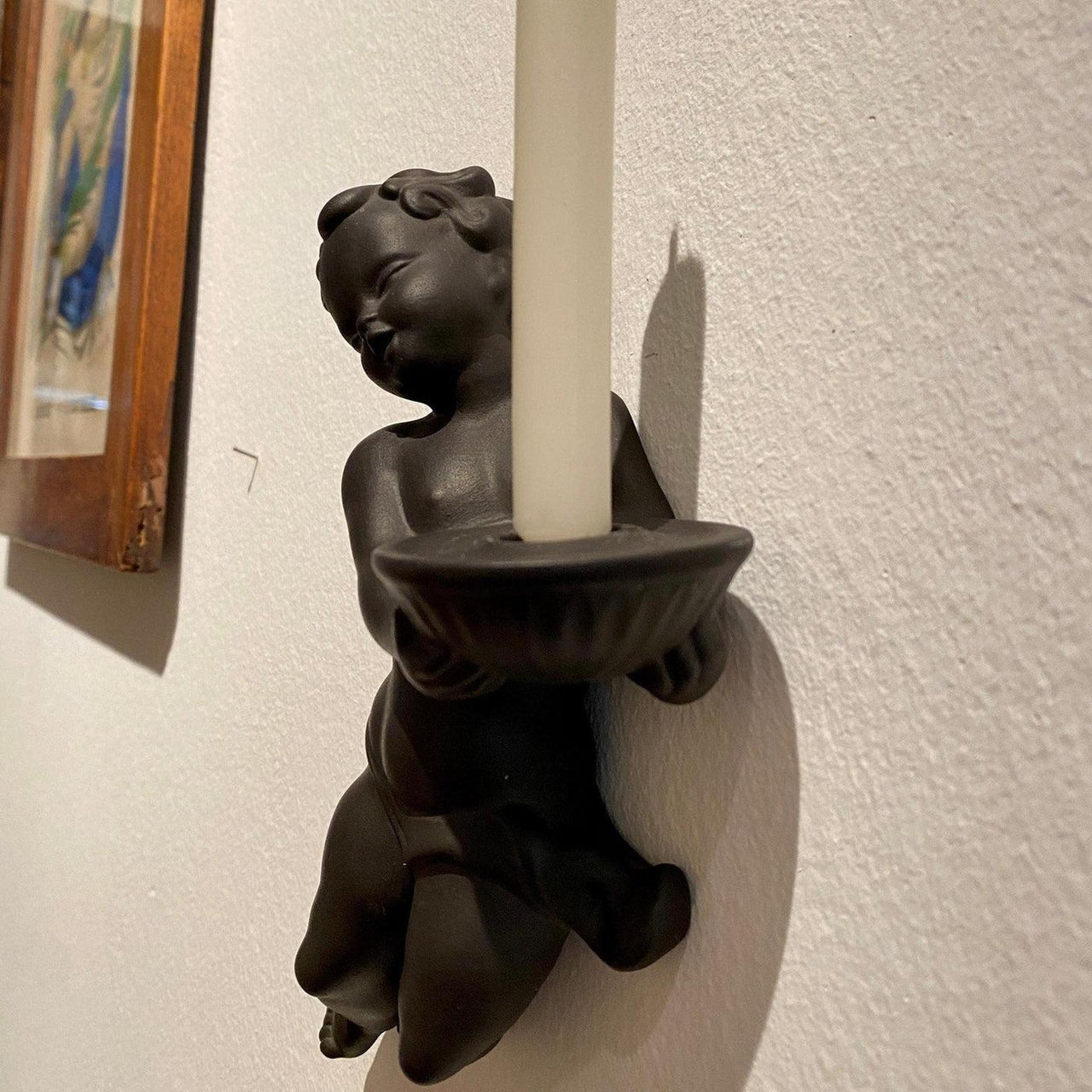 Kerzenständer Wormser Terra Sigillata Engel Wandfigur zum Aufhängen, 60er