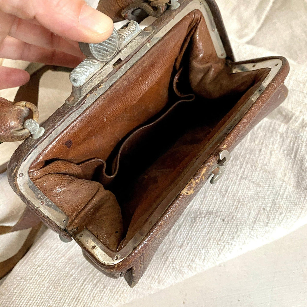 Kleine Ledertasche Antik 19. Jh.