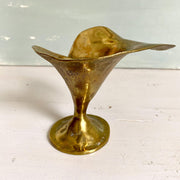 Mid-century candle holder cast brass calla lily flower-Sweet Antik