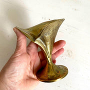 Mid-century candle holder cast brass calla lily flower-Sweet Antik