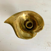 Mid-century candle holder cast brass calla lily flower-Sweet Antik