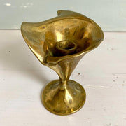 Mid-century candle holder cast brass calla lily flower-Sweet Antik