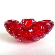 Murano Aschenbecher Bullicante Glas Rot, 60er Jahre