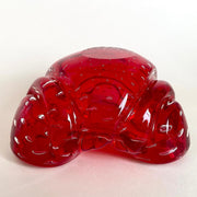 Murano Aschenbecher Bullicante Glas Rot, 60er Jahre