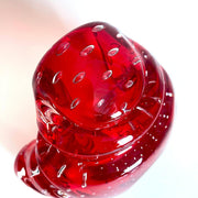 Murano Aschenbecher Bullicante Glas Rot, 60er Jahre