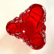 Murano Aschenbecher Bullicante Glas Rot, 60er Jahre